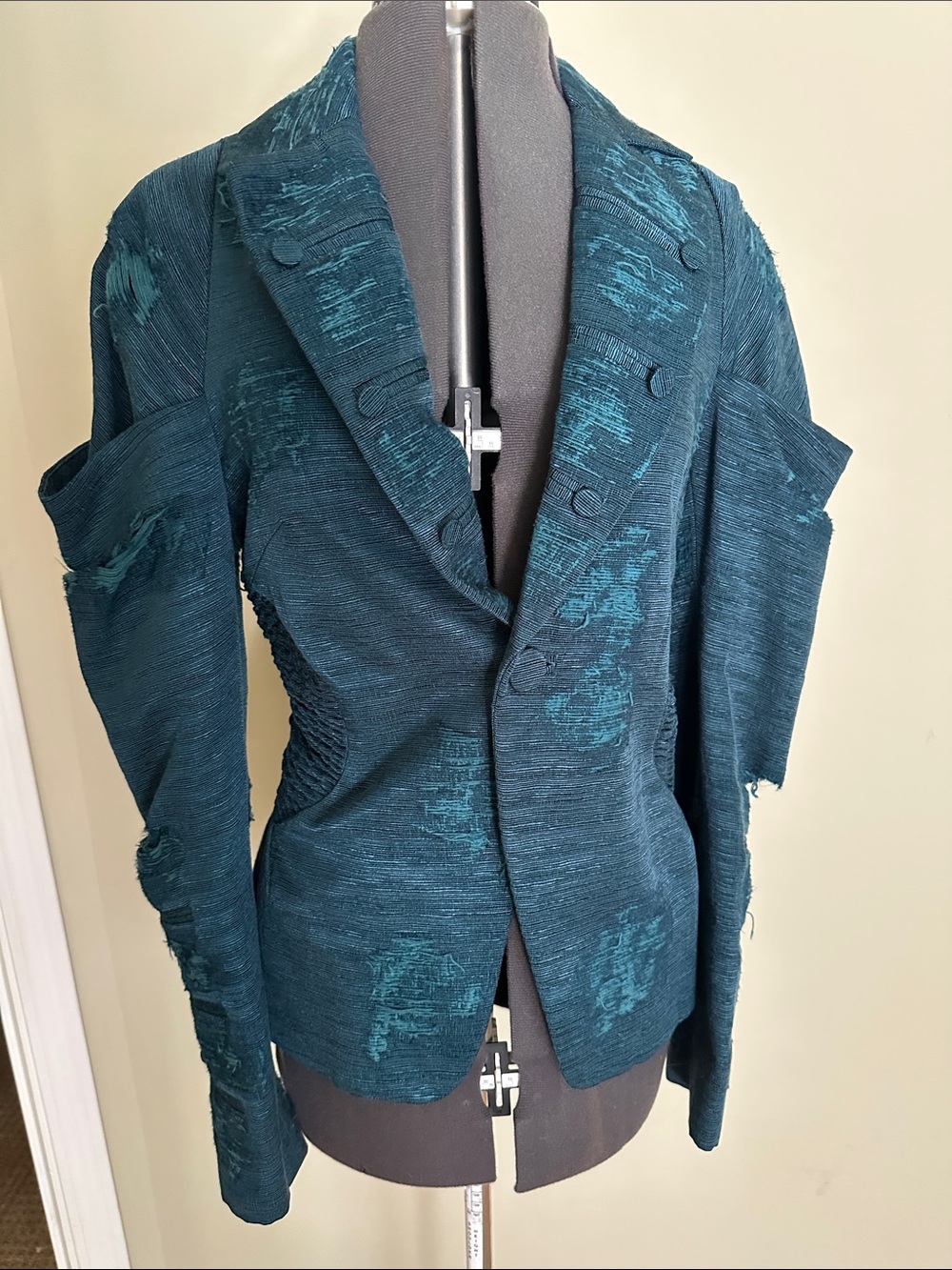L.A.M.B. Women’s Teal Textured Blazer Jacket
